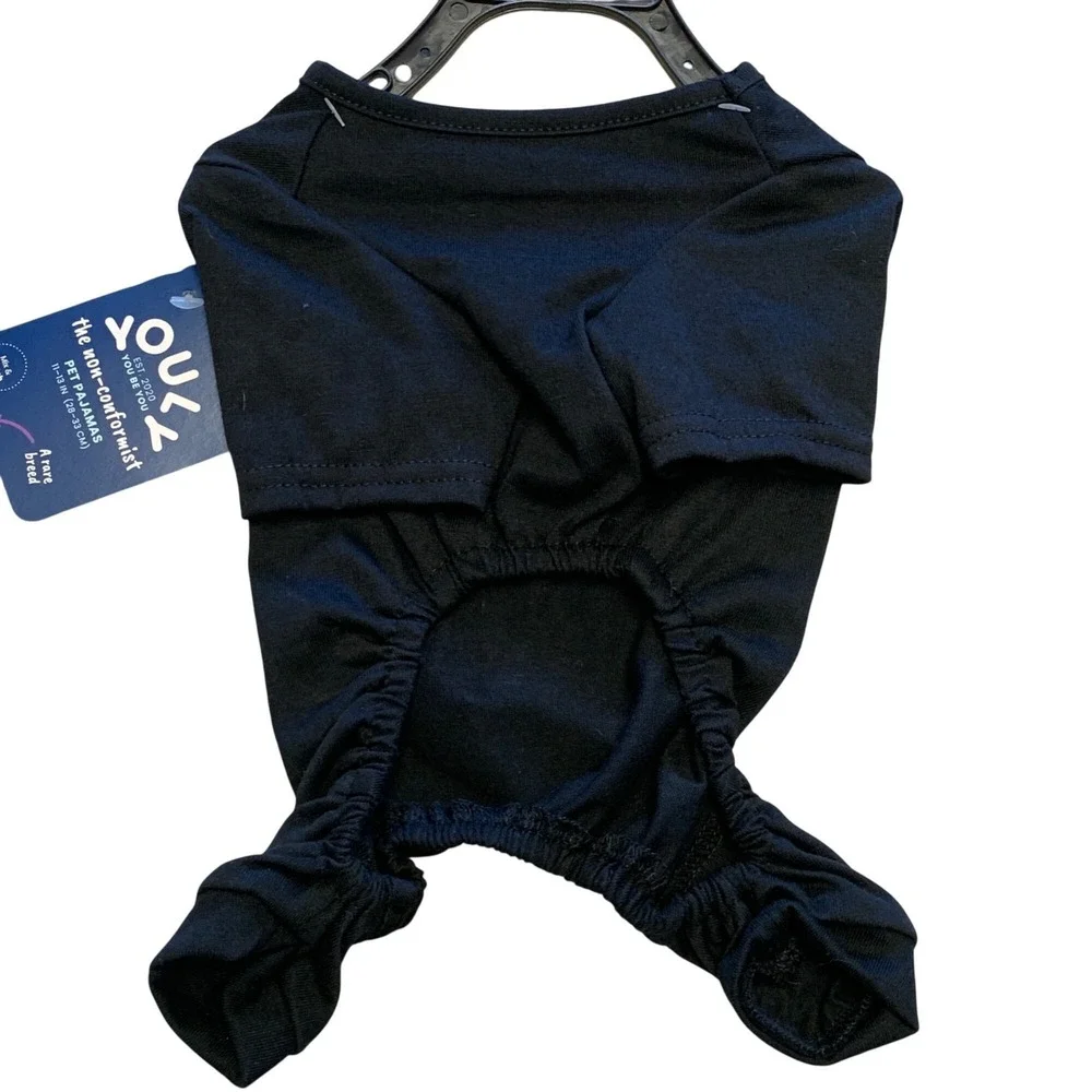 Yoully XS Black Non-Conformist Pet‎ Dog Pajamas Costumes 11-13 Inch